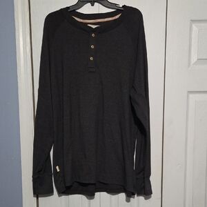 The Normal Brand Charcoal Gray Long Sleeve Henley